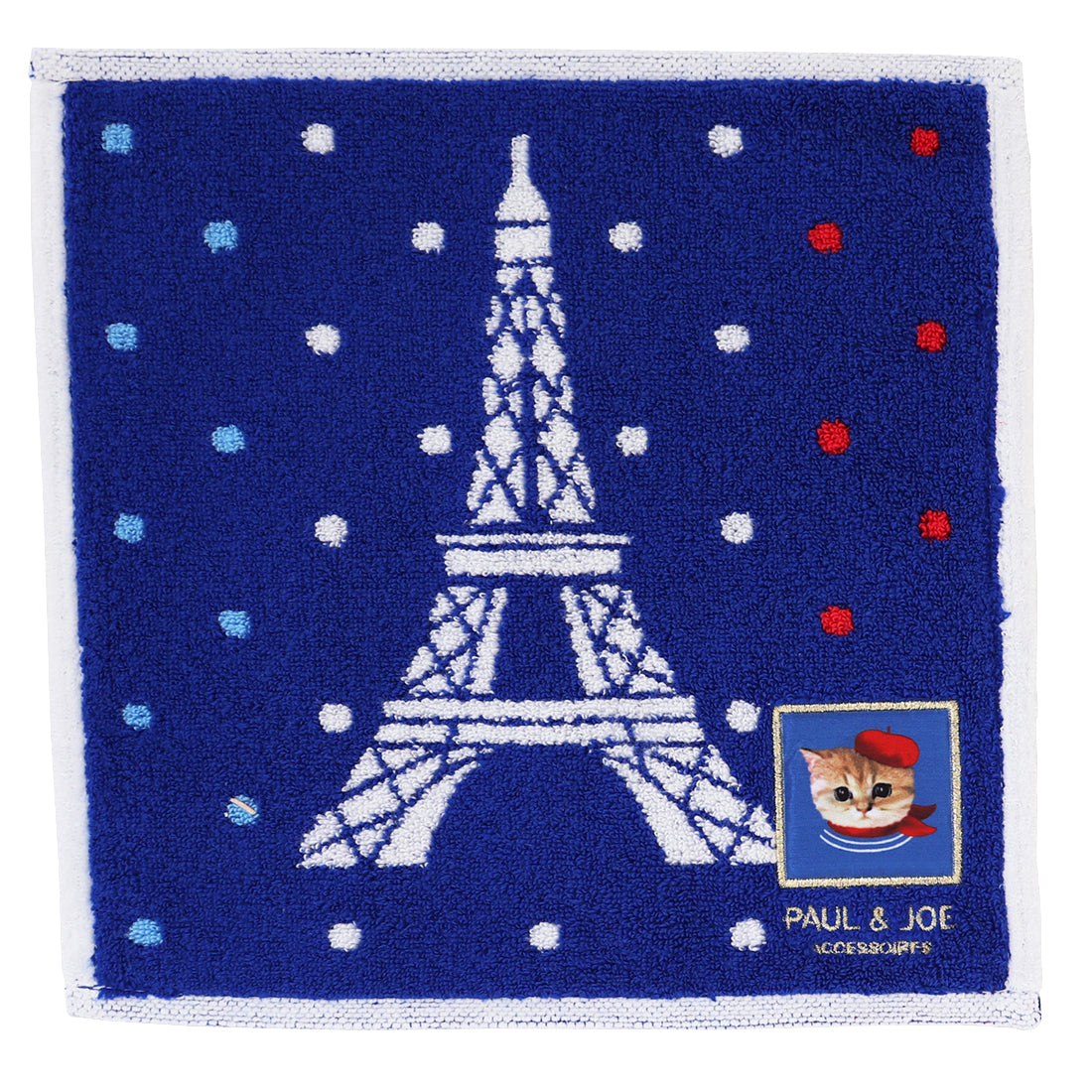【Nounette in Paris】タオルハンカチ(エッフェル塔×トリコロール・ブルー)