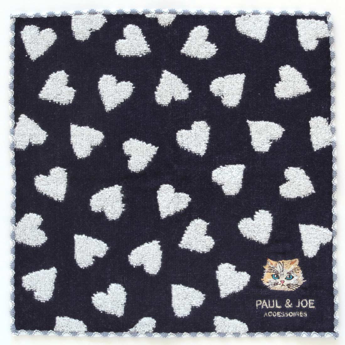 タオルハンカチーフ(ハート柄ジプシー・ネイビー)