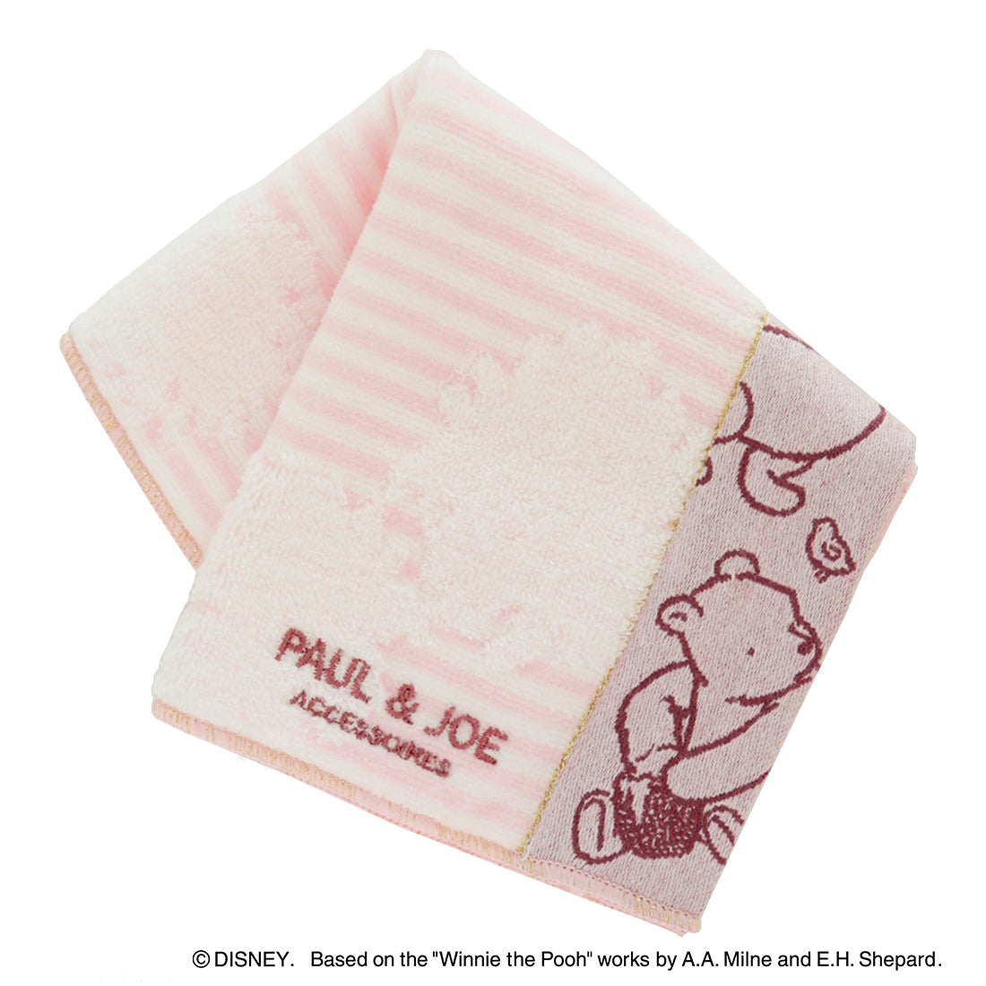 PAUL & JOE × CLASSIC POOH】ボーダータオルハンカチ（クリザンテーム 