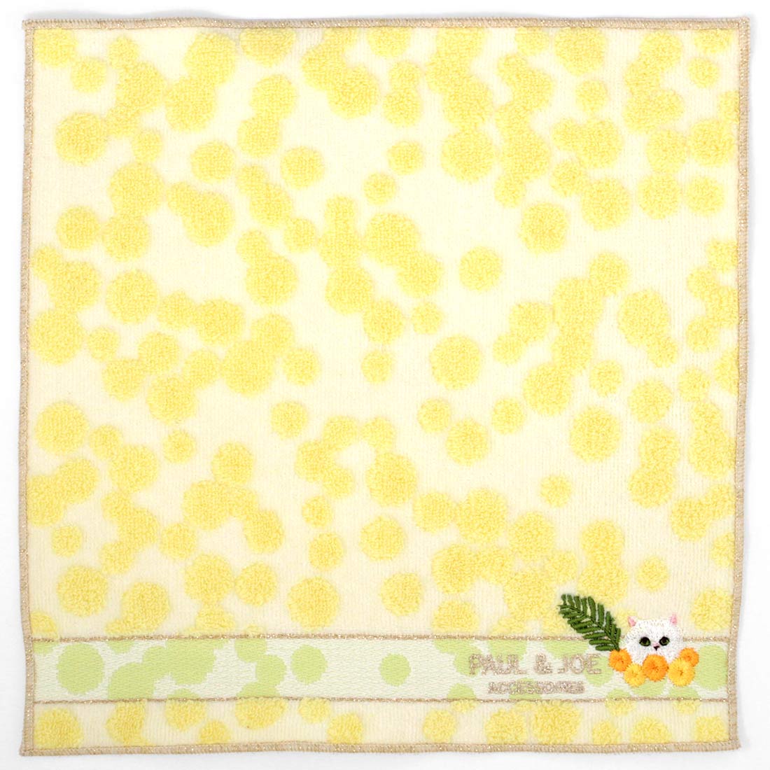 【ミモザ】タオルハンカチ(アイボリー)