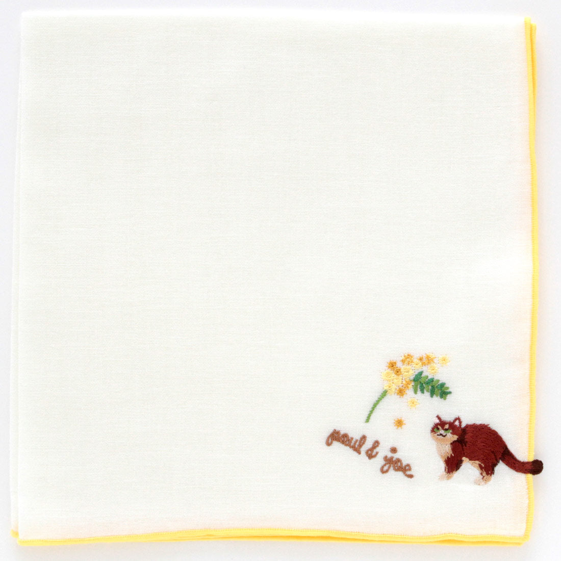 【ミモザコレコション】ガーゼハンカチ(ヌネット&ミモザ・アイボリー)