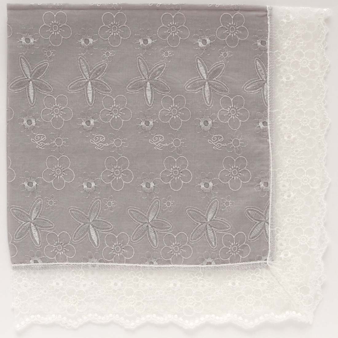 レースハンカチ(グレー)