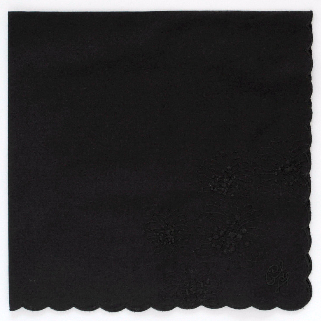 刺繡ハンカチ(ブラック)