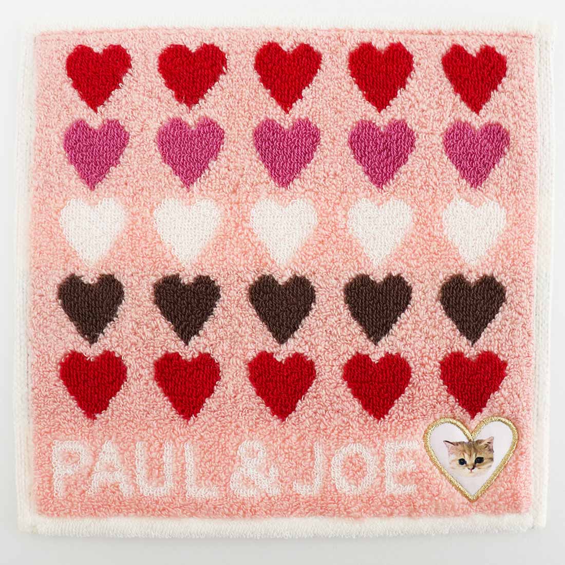 ミニ タオルハンカチ(ヌネットアップリケ・ピンク)