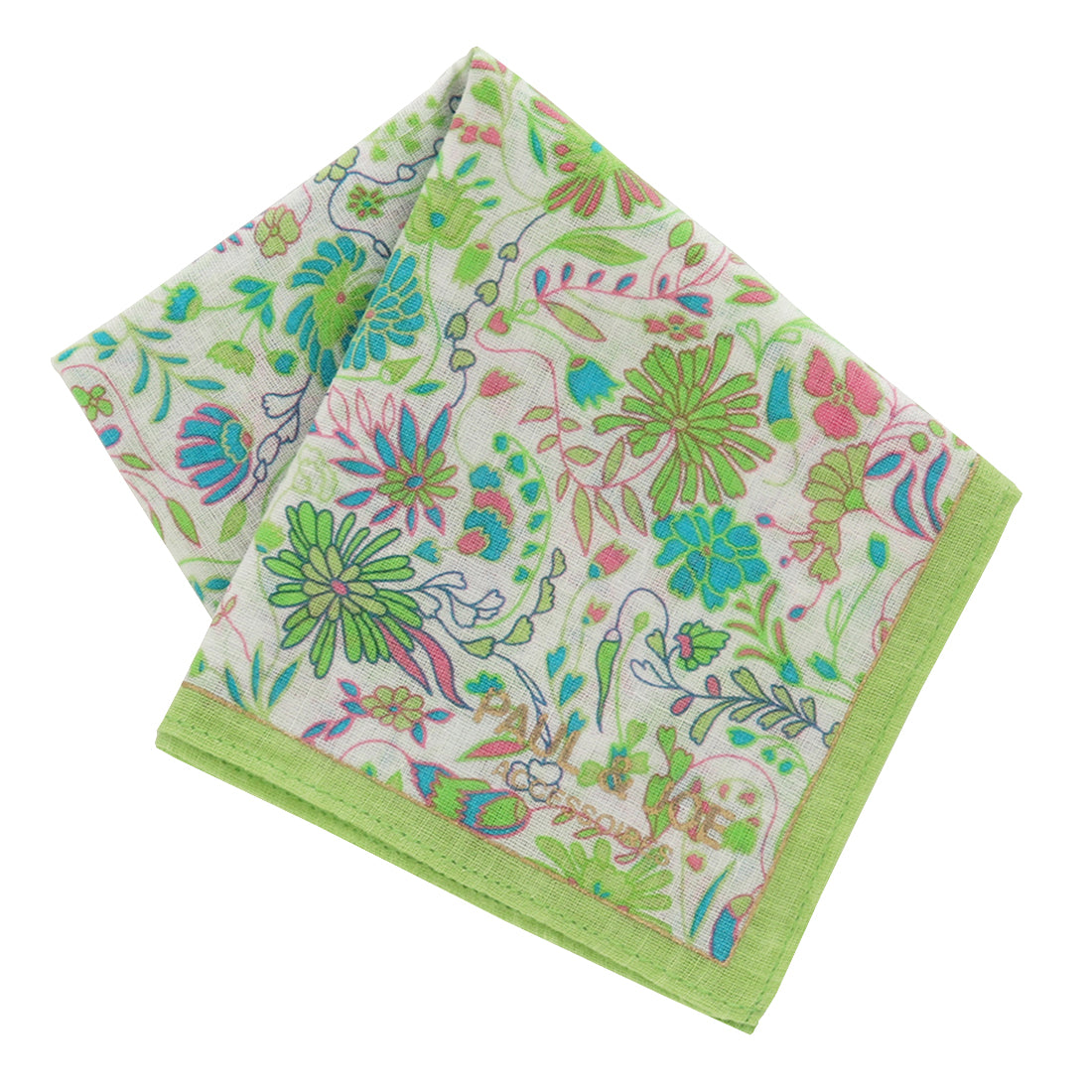 【Eco Collection】ミニプリントハンカチ(フローラルグリーン)