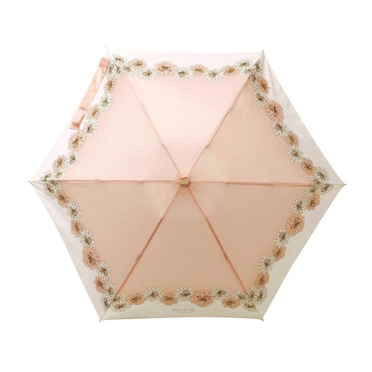 5段ミニ折りたたみ傘 クリザンテーム・ピーチ