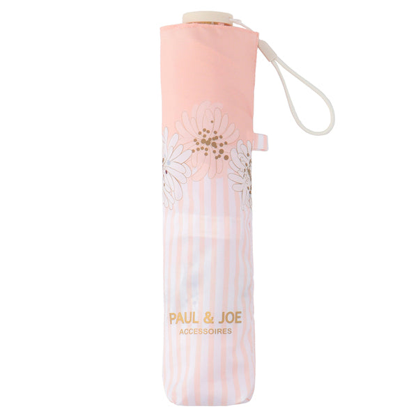 折りたたみ傘 ストライプ×クリザンテーム ピーチ