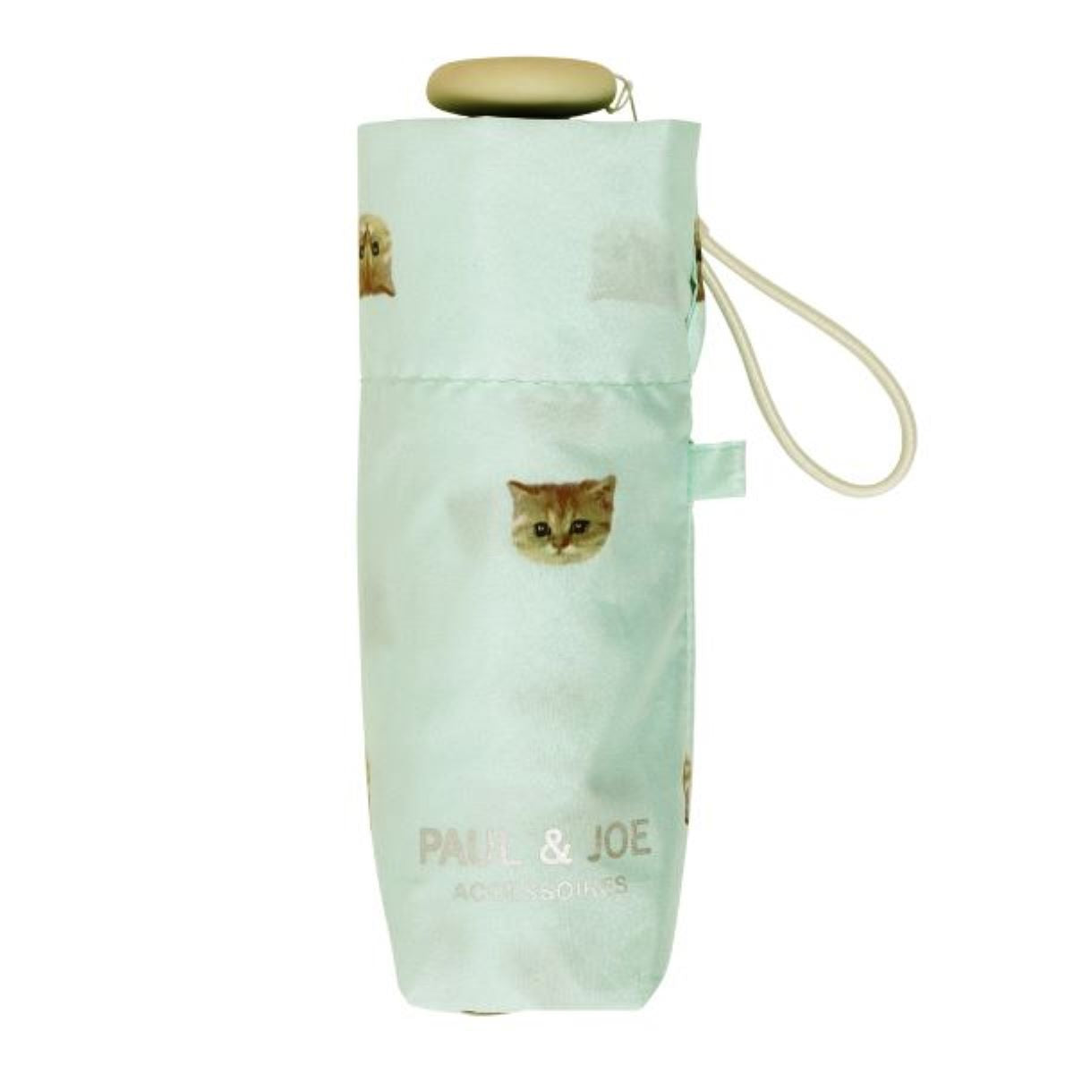 5段ミニ折りたたみ傘 ヌネット(曲がり手) ミントグリーン