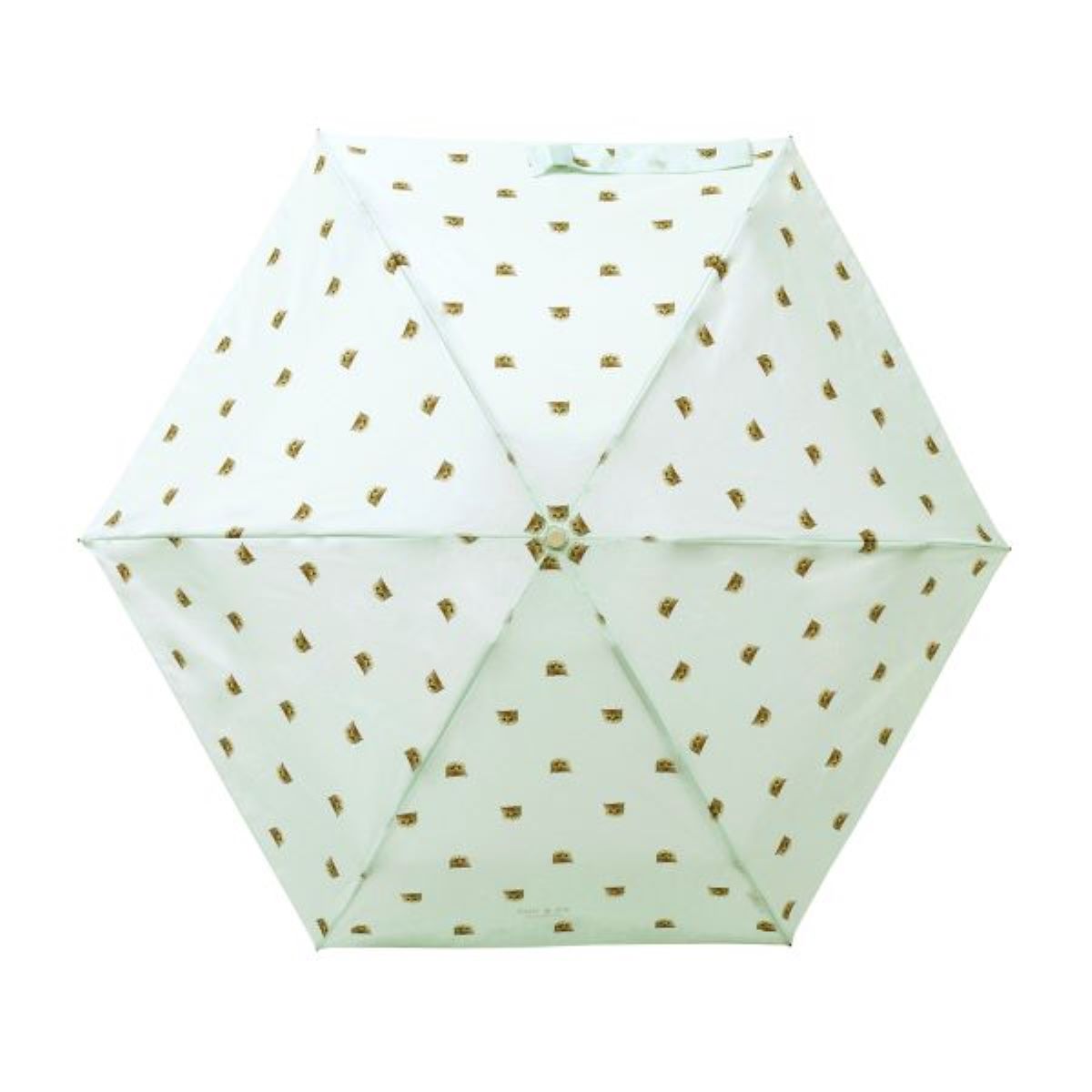 5段ミニ折りたたみ傘 ヌネット(曲がり手) ミントグリーン