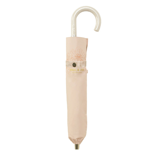 日傘(晴雨兼用) 曲り手折りたたみクリザンテーム コスメカラー ペールオレンジ