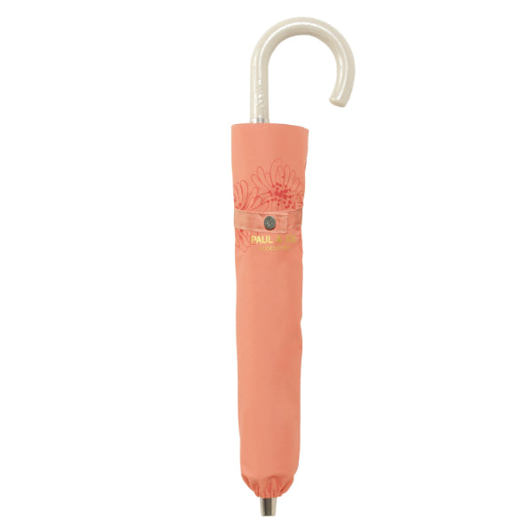 日傘(晴雨兼用) 曲り手折りたたみクリザンテーム コスメカラー オレンジ