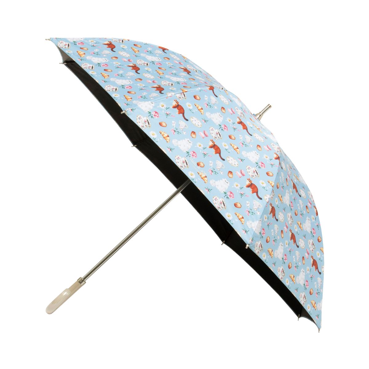 日傘(晴雨兼用) 長傘 ティーパーティー ブルー