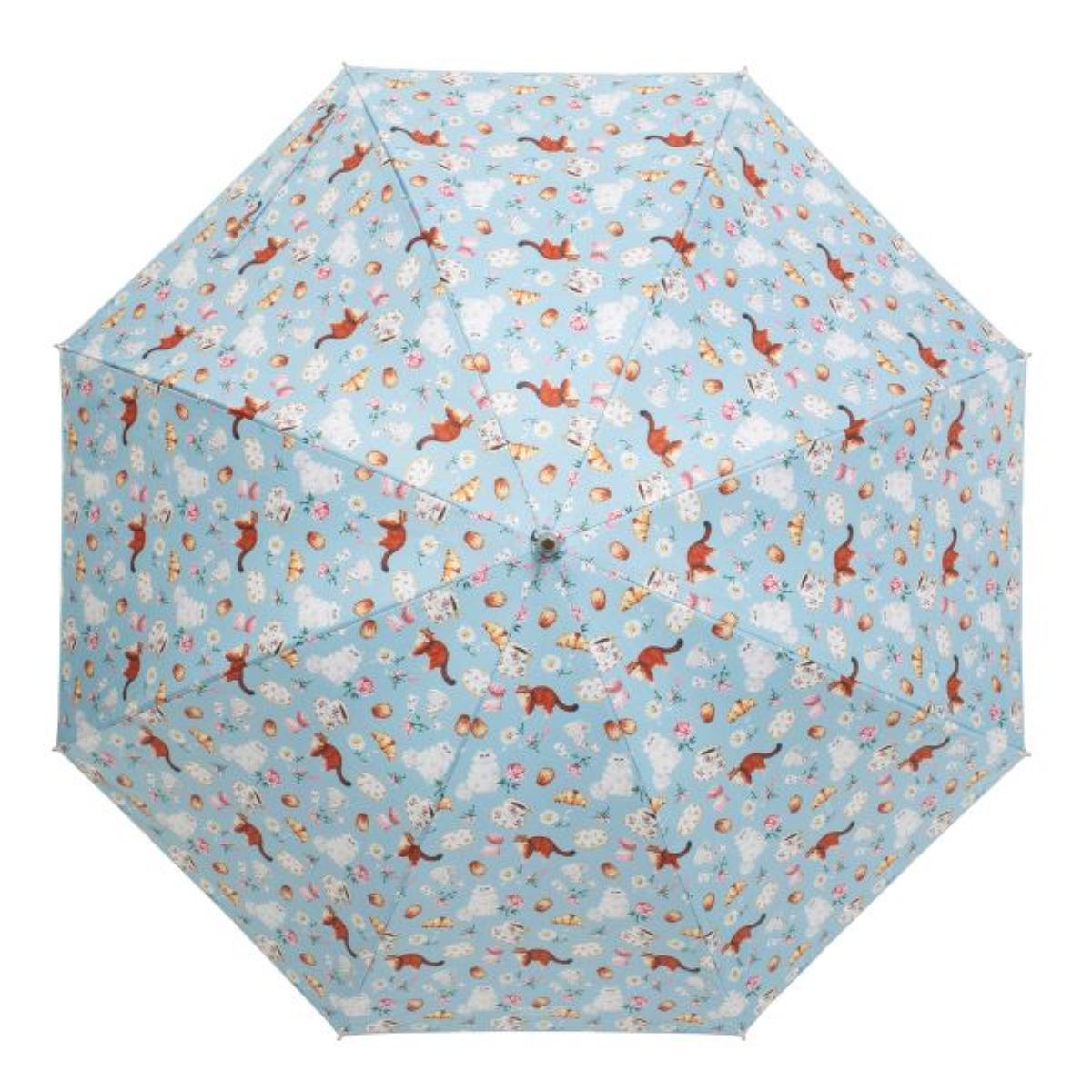 日傘(晴雨兼用) 長傘 ティーパーティー ブルー