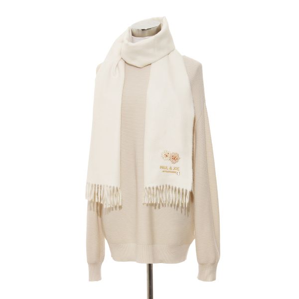 クリザンテーム無地マフラー(パッケージ付) オフホワイト