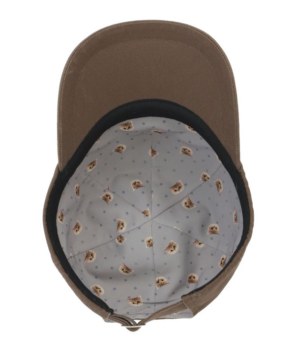 ヌネット刺繍キャップ ブラウン