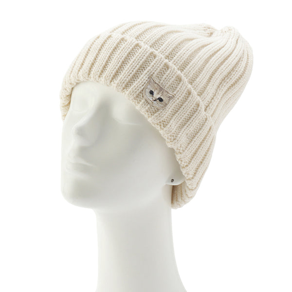 ヌネットワッペン ニット帽 ホワイト
