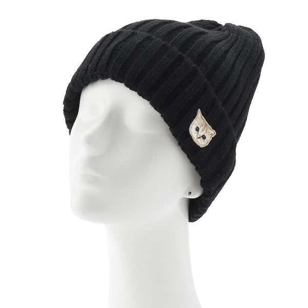 ヌネットワッペン ニット帽 ブラック
