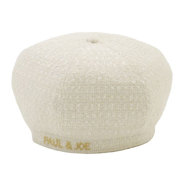 ロゴ刺繍入りツイードベレー ホワイト