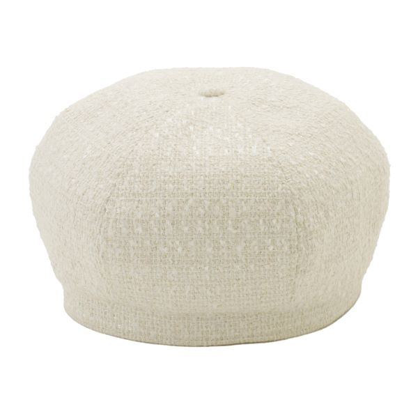 ロゴ刺繍入りツイードベレー ホワイト