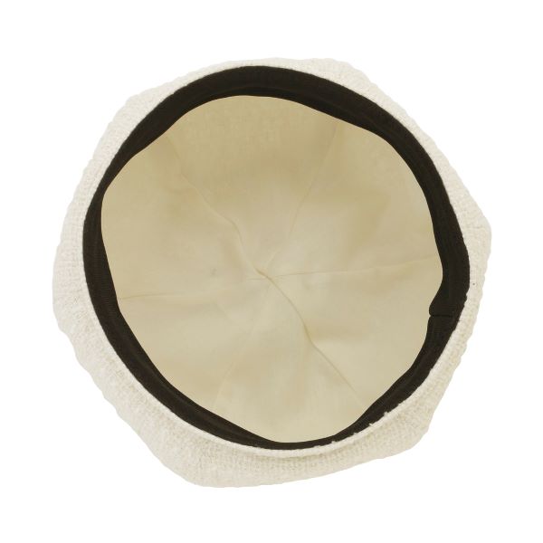 ロゴ刺繍入りツイードベレー ホワイト