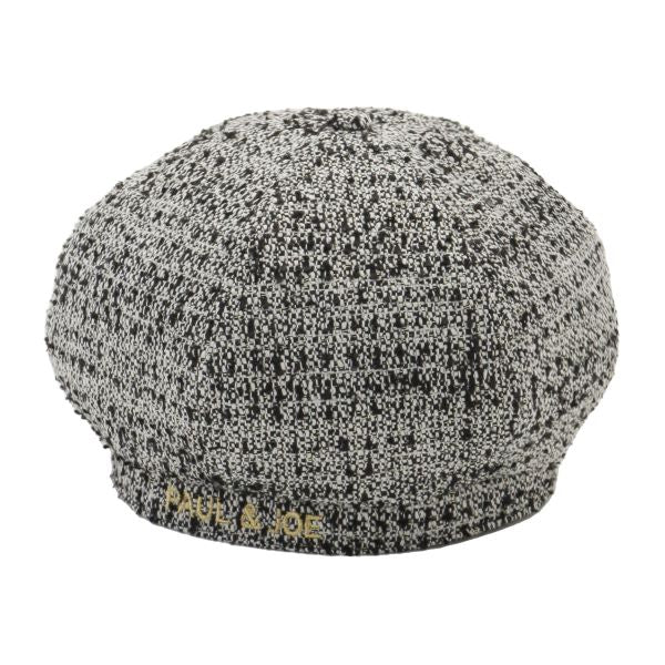 ロゴ刺繍入りツイードベレー ブラック