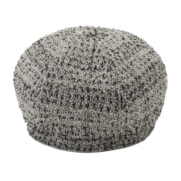 ロゴ刺繍入りツイードベレー ブラック