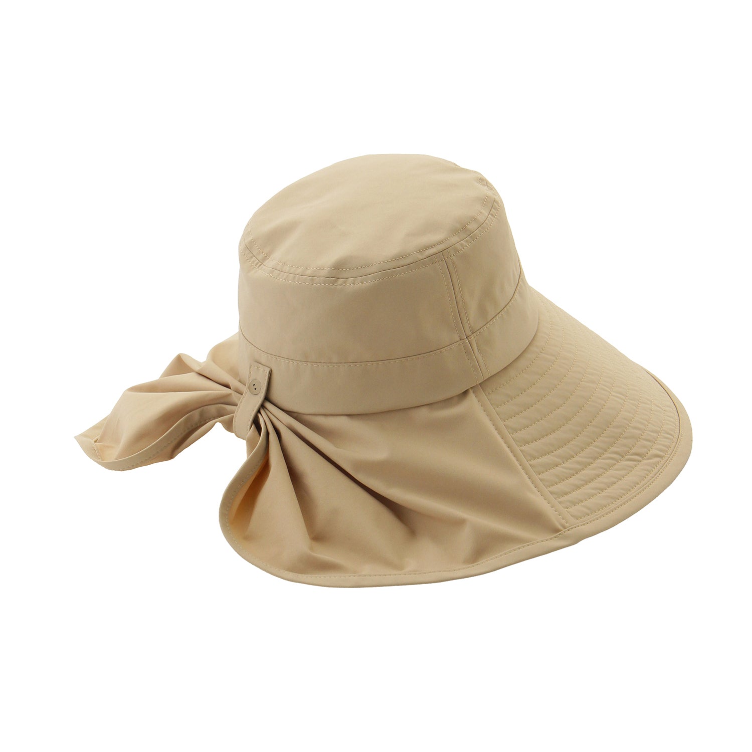 後ろ垂れつき広つばハット ベージュ