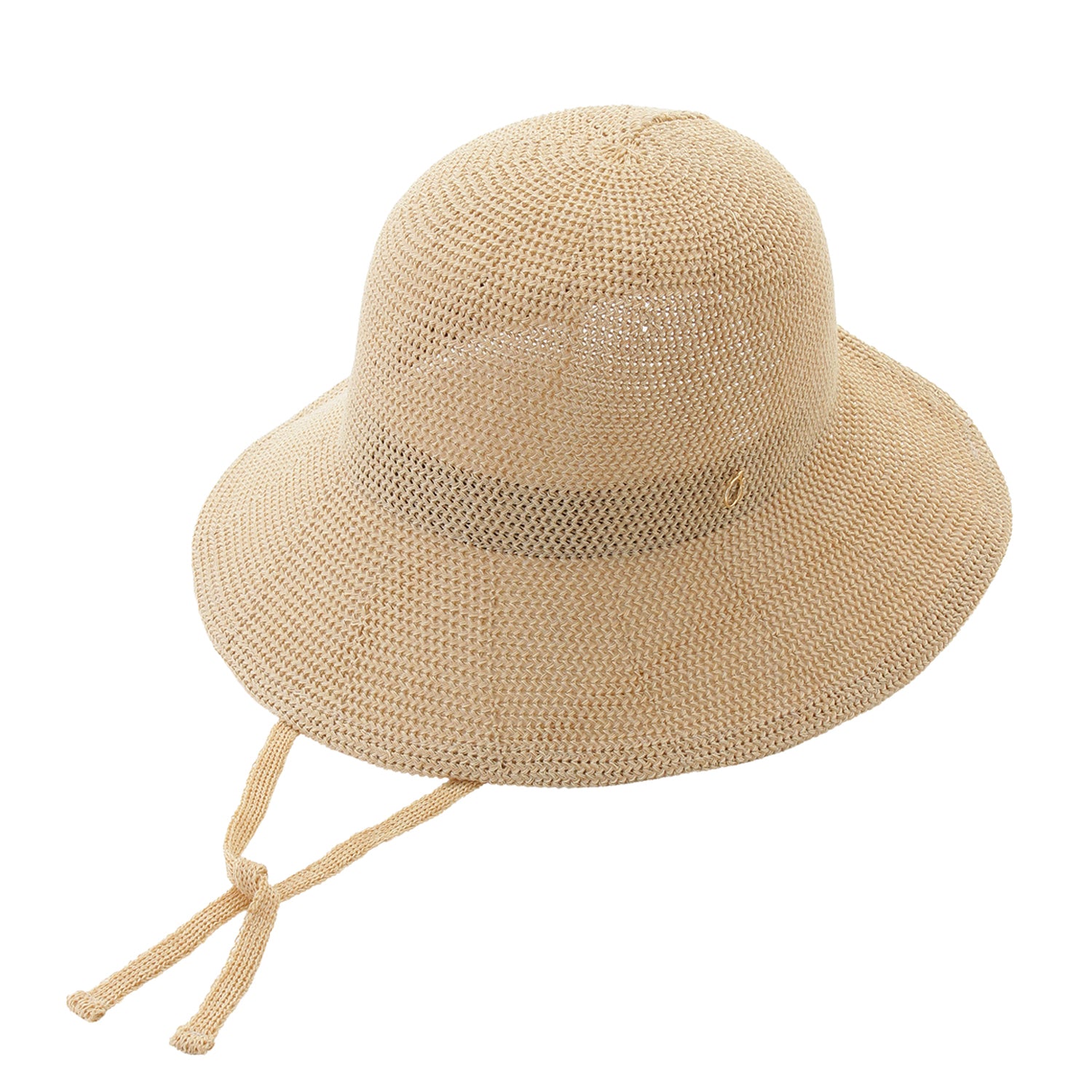 ひも付きボンネット ベージュ