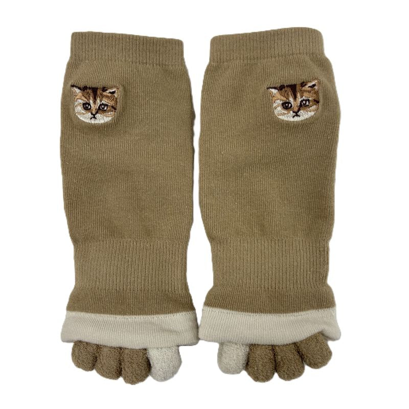 ヌネットワンポイント刺繍 セパレートソックス(ベージュ)