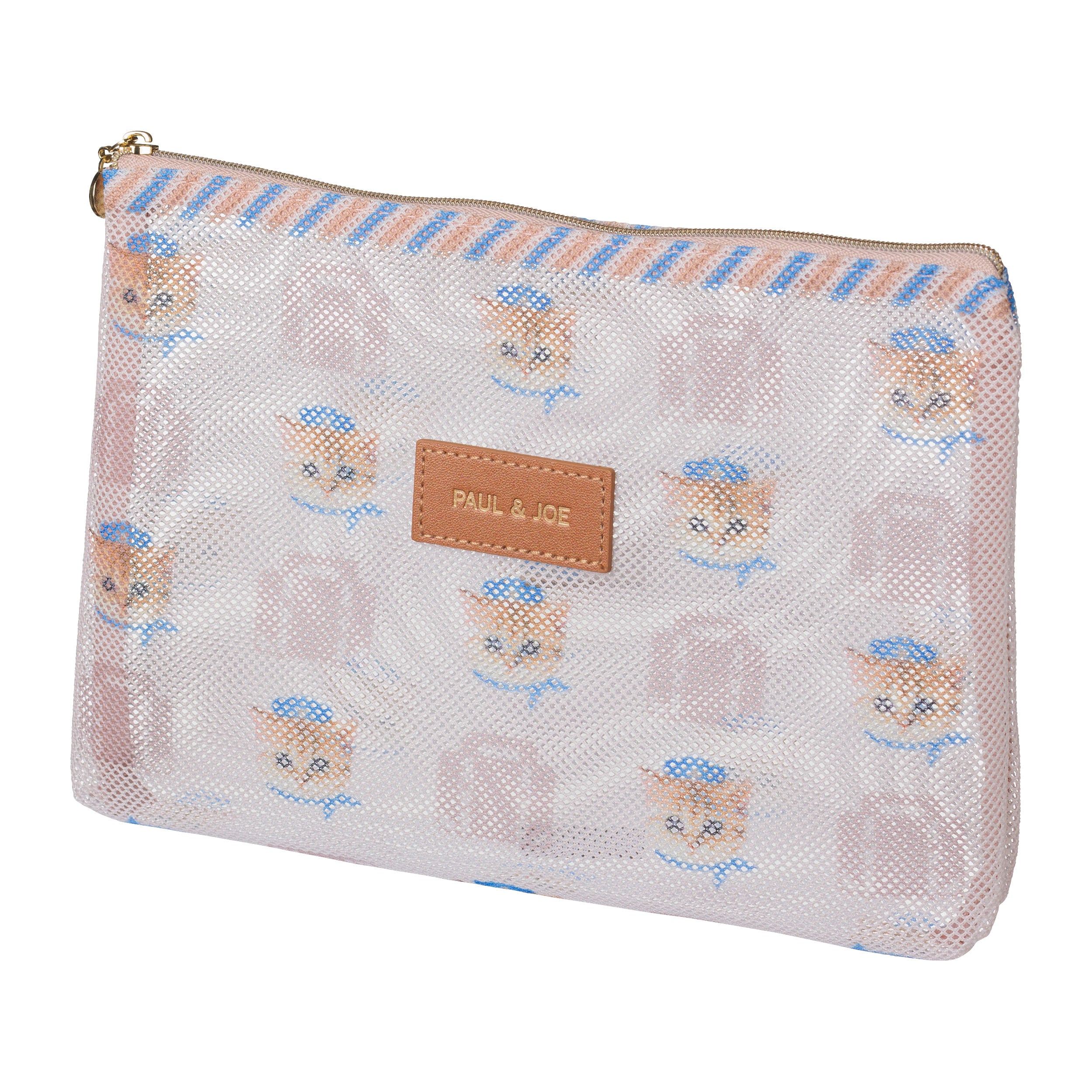 プリントメッシュフラットポーチ<ヌネット・トラベル>