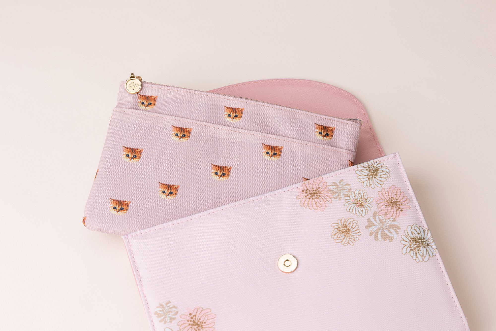 母子手帳・お薬手帳ケース・じゃばらタイプ <クリザンテーム・ピンク>