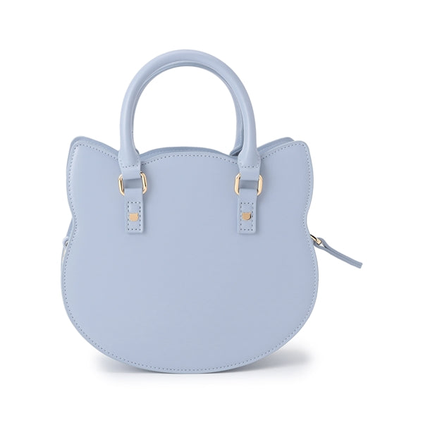 CAT FACE BAG ハンドバッグ ブルー