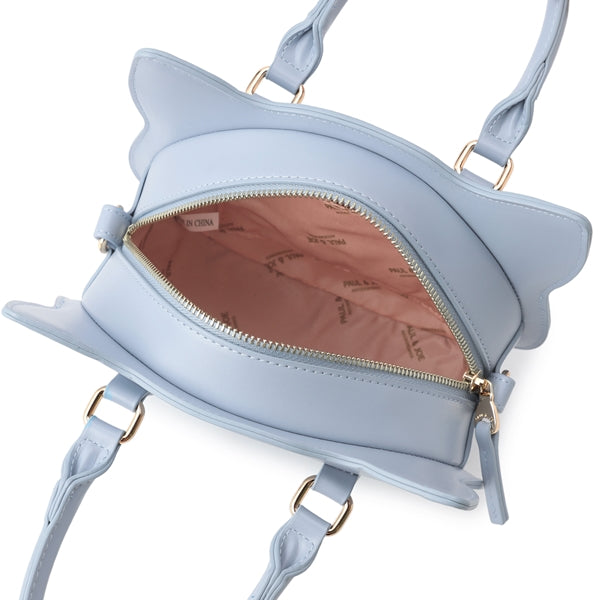 CAT FACE BAG ハンドバッグ ブルー