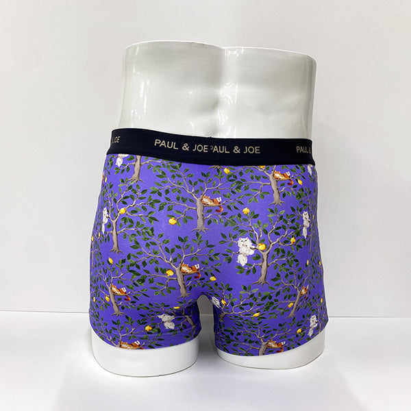 木とレモンと猫柄 ボクサーパンツ(ラベンダー)