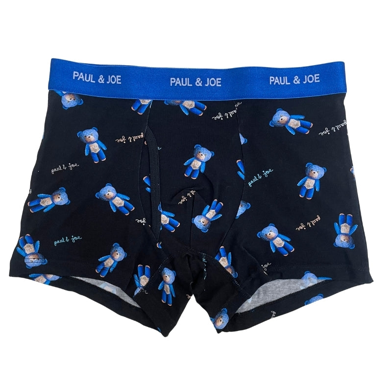 ブルーベアー柄 前開きボクサーパンツ(ブラック)