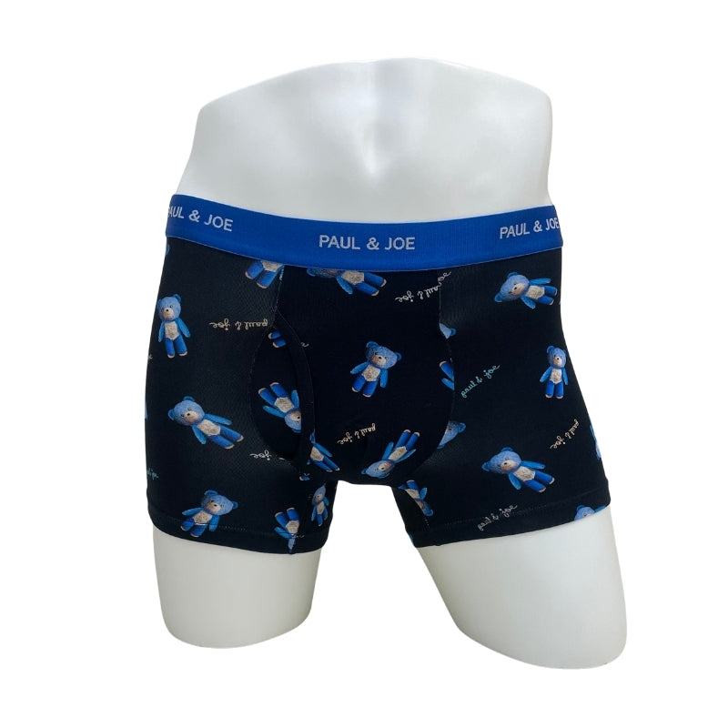 ブルーベアー柄 前開きボクサーパンツ(ブラック)