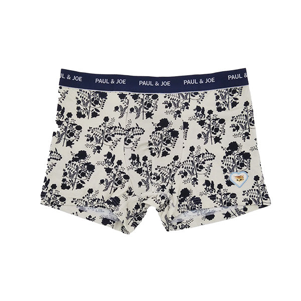 フラワープリント&ハートワッペン(ベージュ)