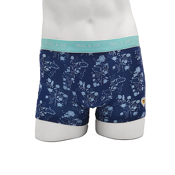 フラワープリント&ハートワッペン(ネイビー)