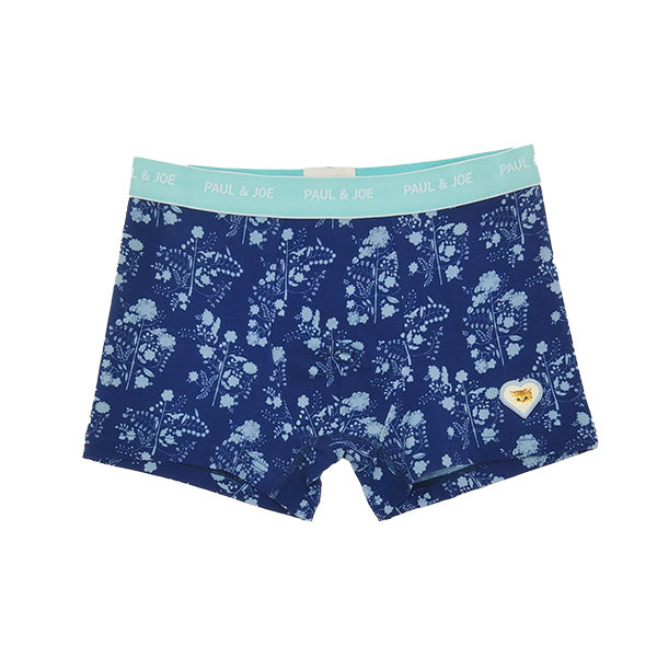 フラワープリント&ハートワッペン(ネイビー)