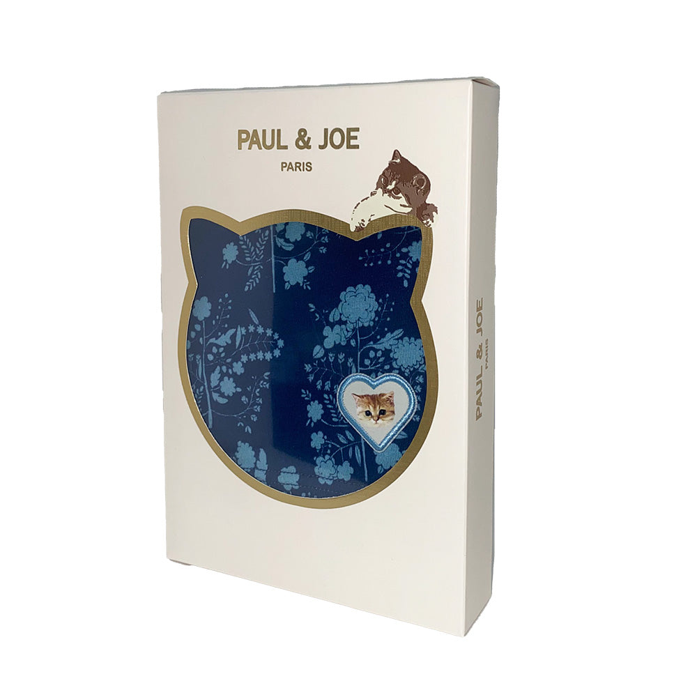 フラワープリント&ハートワッペン(ネイビー)