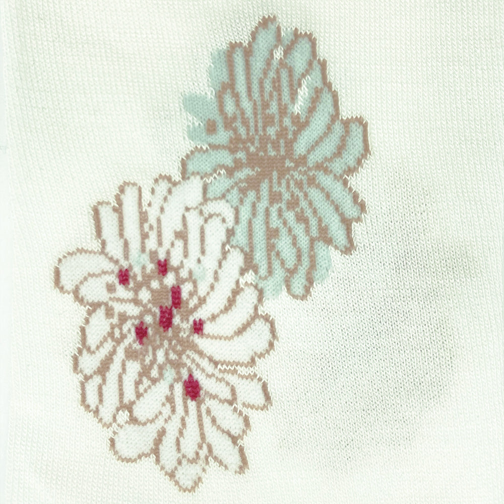 クリザンテーム柄 アームカバー(ホワイト)