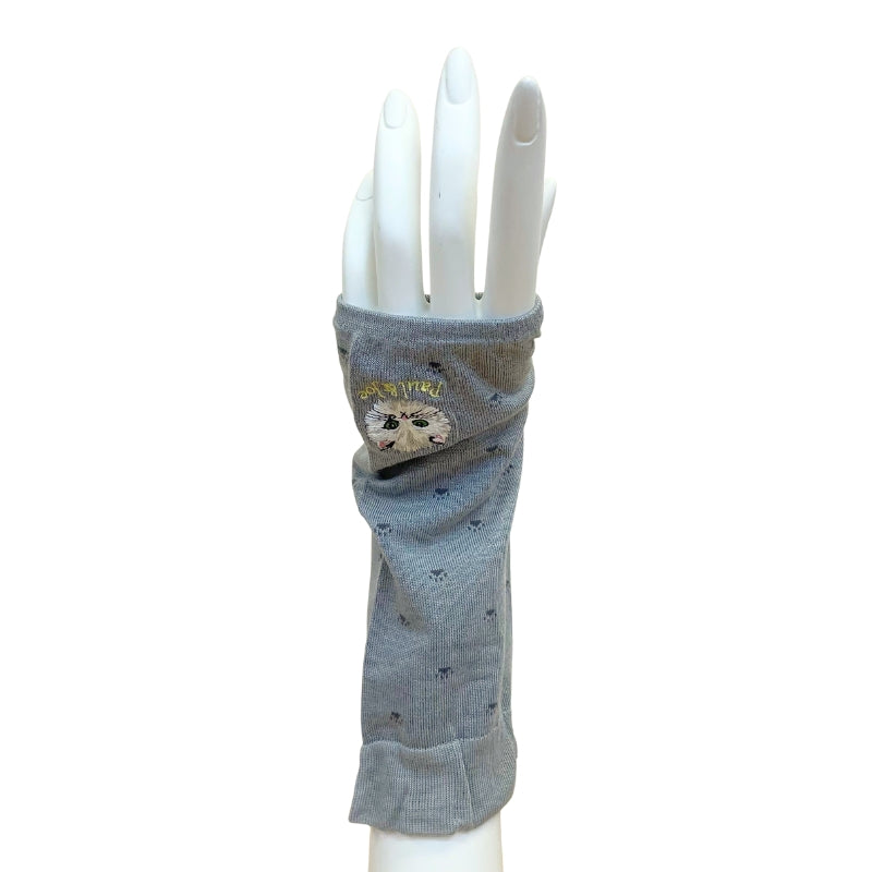 ジプシー刺繍 ショートアームカバー(グレー)