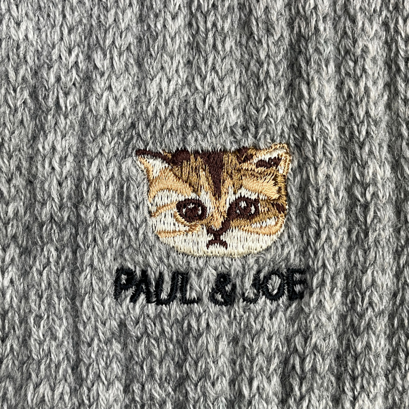 【レディース】ヌネット刺繍 レッグウォーマー(グレー)