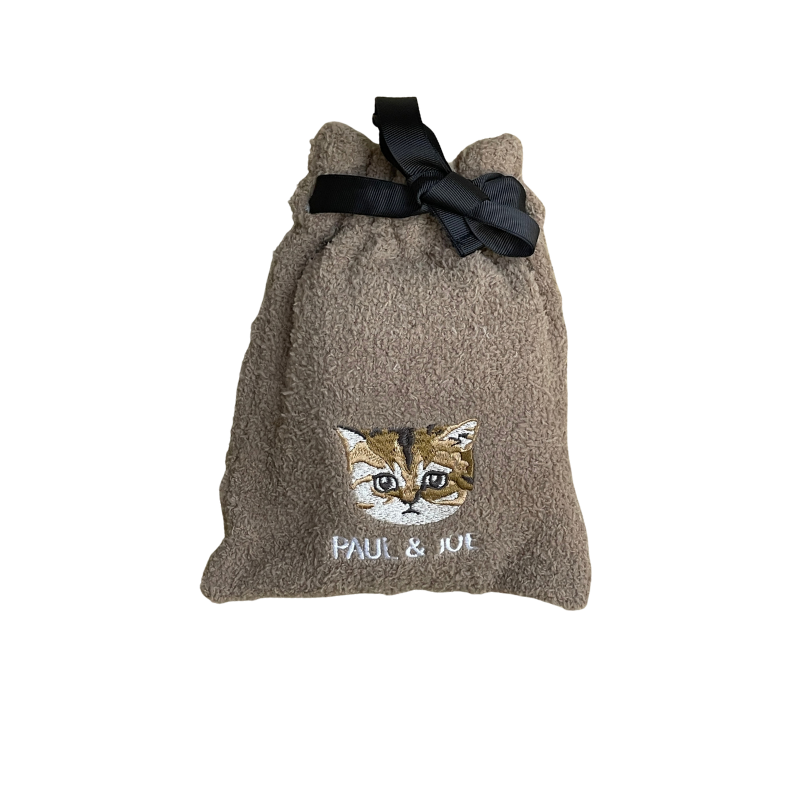 ヌネット刺繍巾着入り マシュマロルームソックス(ベージュ)