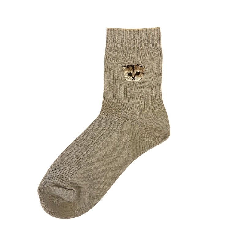 【レディース】ヌネットワンポイント刺繍ソックス(ベージュ)