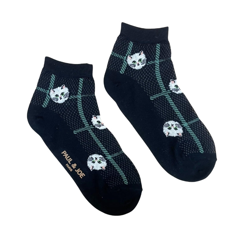 【レディース】ジプシーチェック柄メッシュソックス(ブラック)