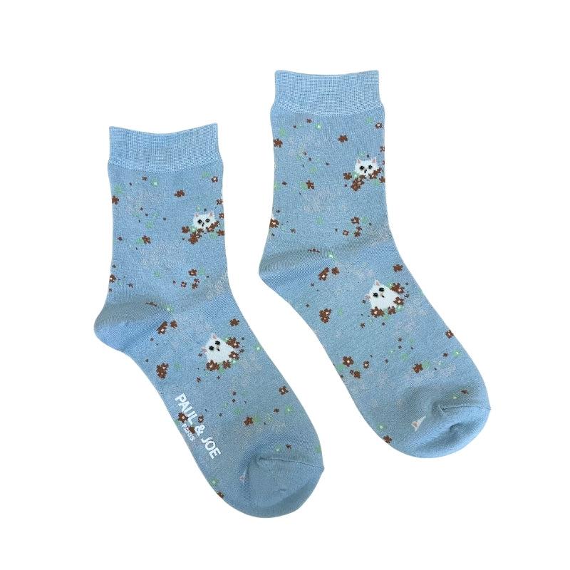 【レディース】ジプシー花畑柄ソックス(サックス)