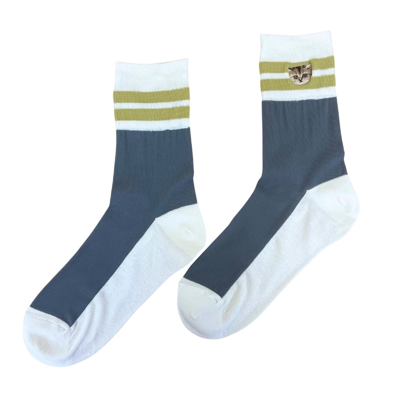 【レディース】シースルーヌネット刺繍 ソックス(アイボリー)