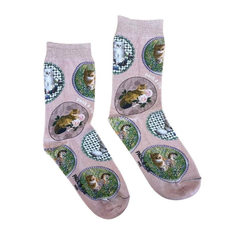 【レディース】ジプシー&ヌネットサークルプリント柄 ソックス(ピンク)