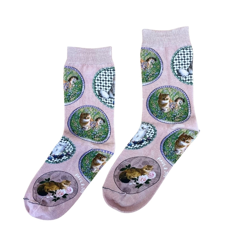 【レディース】ジプシー&ヌネットサークルプリント柄 ソックス(ピンク)